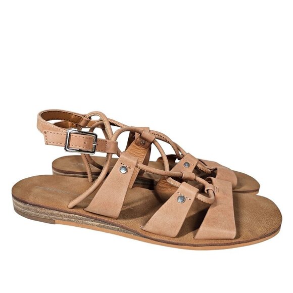 Report Lyncolyn Strappy Ankle Flat Sandals Open Toe Womens 8.5 - Picture 1 of 6